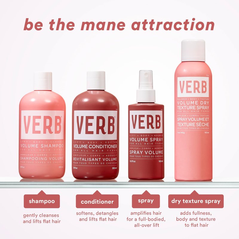 VERB Volume Shampoo 12 fl oz- Gently Cleanses, Lifts Flat Hair + Adds Volume - Sulfate, Paraben and Gluten Free