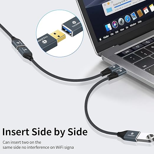 Thzzhnno USB 3.0 Extension 1.6FT, USB Male to Female USB 3.0 Extender Cable for Webcam, Camera, Phone, USB hub, Mouse, Keyboard, Printer, Hard Drive, Headset