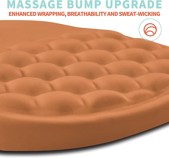 Kuosgm Ergonomic Mouse Pad Wrist Support with Memory Foam Massage Bulge, Carpal Tunnel Pain Relief Mousepad Wrist Rest for Mouse(12x8 inch, Sandy Brown)