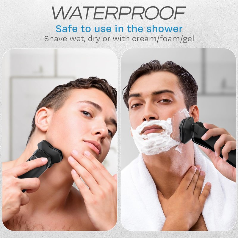 HUMMINGBIRD MK8 Premium Rotary Face Shaver, Rechargeable Wet & Dry Electric Shaver with Pop-up Trimmer, Electric Razor for Men, Waterproof, Cordless USB-C Rechargeable, LED Display, Travel Case