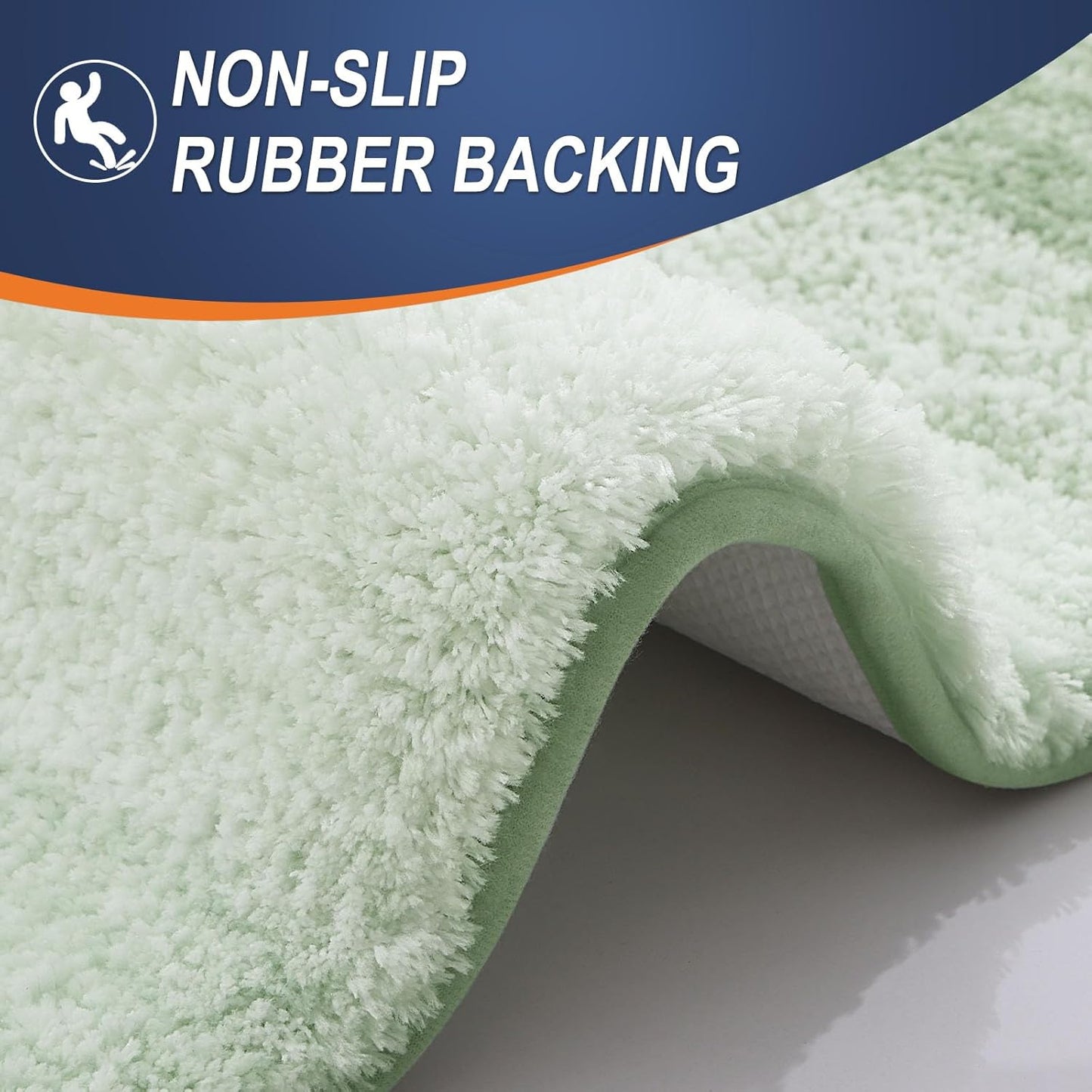 OLANLY Bathroom Runner Rug - Extra Soft Microfiber Mat | Quick-Dry, Washable, 70x24, Sage Green