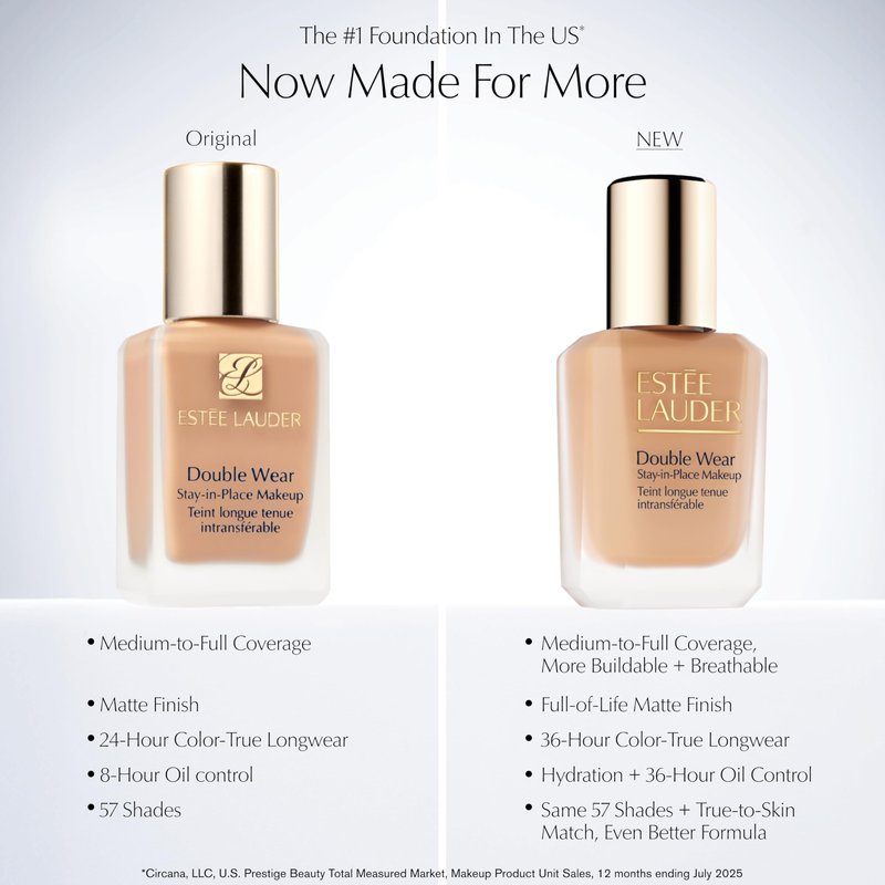 Estée Lauder Double Wear Stay-in-Place 24-Hour Long-Wear Matte Foundation Makeup | Original Formula 1 Fl Oz, 1W1 Bone