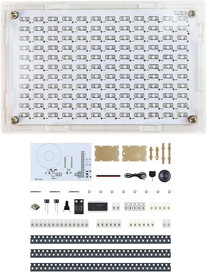 Yidab Soldering Practice Kit DIY RGB Music Spectrum Colorful Multi-pattern Simulate Dynamic Sound Wave Within Speaker SMD Soldering Kit Welding Skills Learn Soldering Kit For Beginners