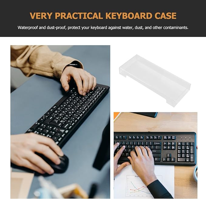 Cabilock Transparent Keyboard Dust Cover 14.76X6.22 Inch Waterproof Protective Case Removable Washable Keyboard Protector for 87 & 104 Key Electronic Keyboards Home Studio Use