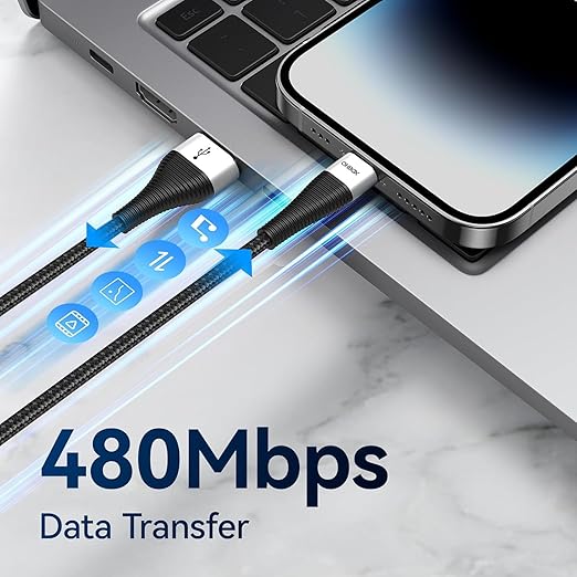 Extra Long iPhone Charger Cord 10FT 2Pack, Apple MFi Certified USB A to Lightning Cable Braided Fast Charging Cord Compatible with iPhone14/13/12/11 Pro Max/XS Max/SE/XR/X/8 Plus/7/6/5, iPad - Black