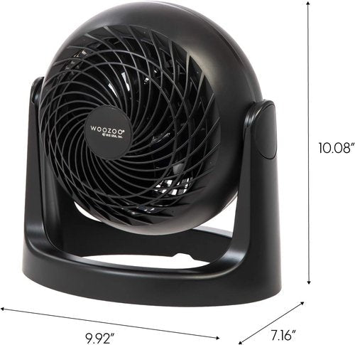 IRIS USA WOOZOO Desk Fan - Quiet Air Circulator with 3 Speeds & 360° Tilt | 52ft Air Distance, Black