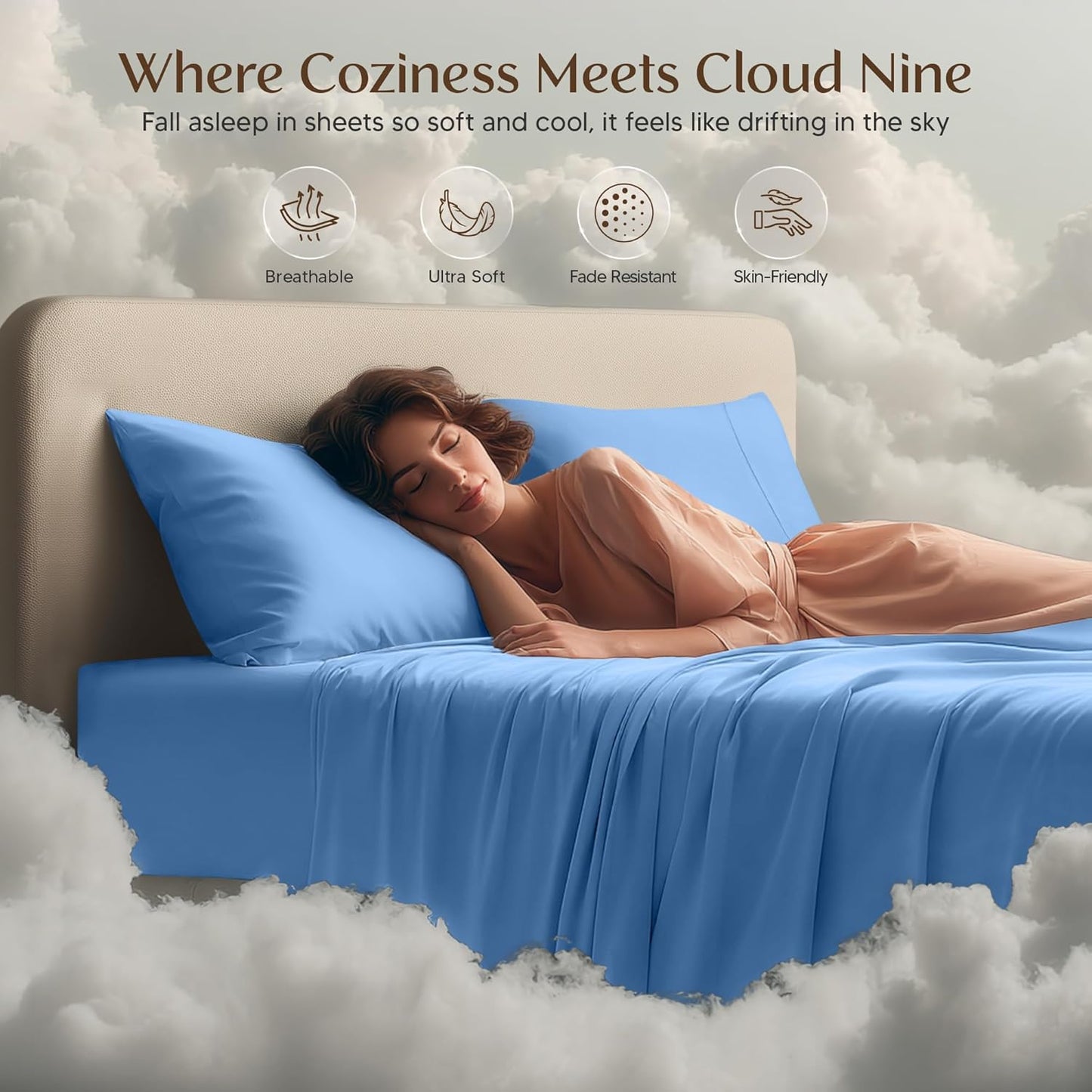 Utopia Bedding Full Size Sheet Set - Soft & Breathable Microfiber, 4-Piece in Dutch Blue