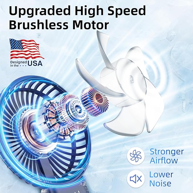WITHOUSE 【SUPER THIN】 Portable Handheld Fan, 2025 Upgraded Strong Airflow, 20Hrs Runtime, 5000mAh, 180° Foldable, 5 Speeds, 3-IN-1 Mini Hand/Desk/Neck Fans, Travel Essentials Gifts for Women, Men