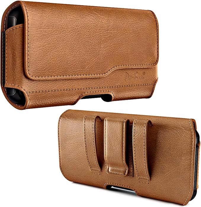 DeBin Holster for Samsung Galaxy Ultra Models s26 s25 s24 s23 s22 s21, Note 20, A13, A32, A02s A03s, A12 A11 A71 A13 Cell Phone Belt Holder Clip Case Pouch Cover (Fits Protective Case on) Brown