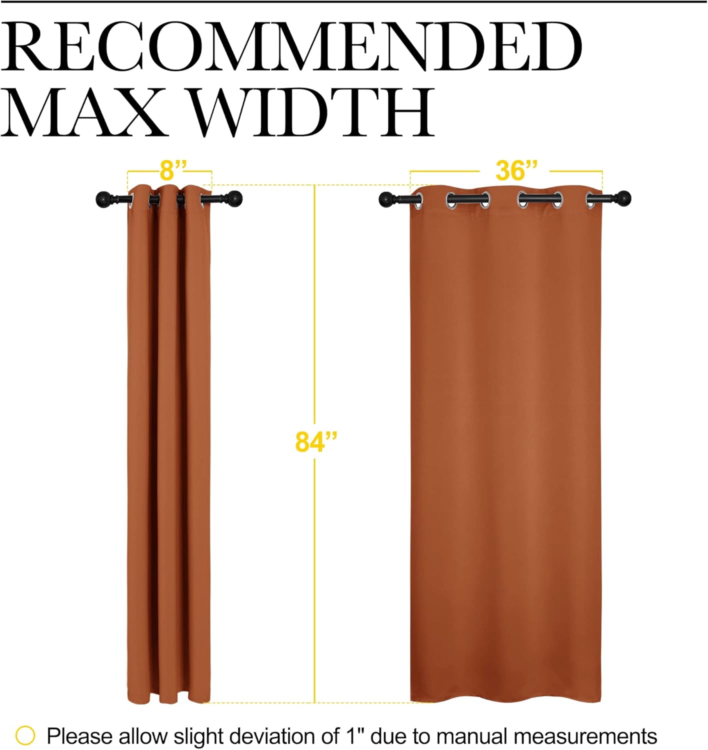 NICETOWN Blackout Curtains - Thermal Insulated Grommet Drapes for Halloween | 42 x 84 Inches, Burnt Orange