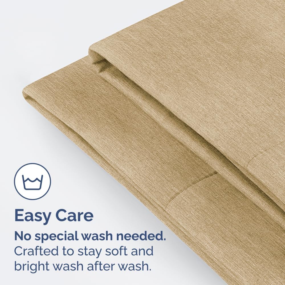 Skiennix Body Pillowcases Set of 4 | Soft, Breathable 20x54 Pillow Covers for Side Sleepers - Machine Washable, Fade-Free (Heathered Tan)