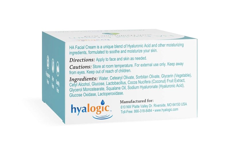 Hyalogic HA Facial Cream - Hydrating Hyaluronic Acid Moisturizer | 2 oz