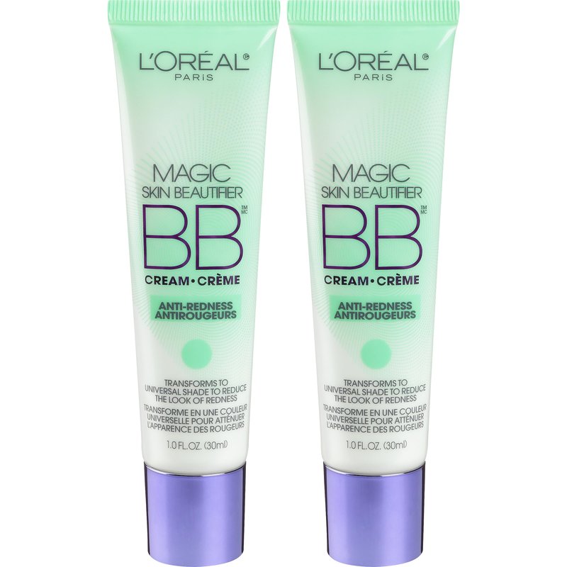 L'Oréal Paris Makeup Magic Skin Beautifier BB Cream Tinted Moisturizer, Anti-Redness, 1 fl oz, 2 Count