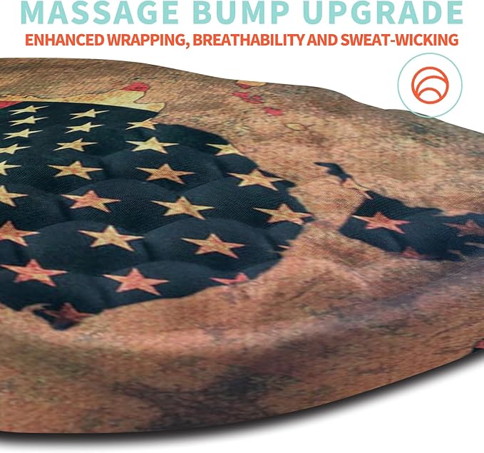 Kuosgm Ergonomic Mouse Pad Wrist Support with Memory Foam Massage Bulge, Carpal Tunnel Pain Relief Mousepad Wrist Rest for Mouse(12x8 inch, USA Flag Map)
