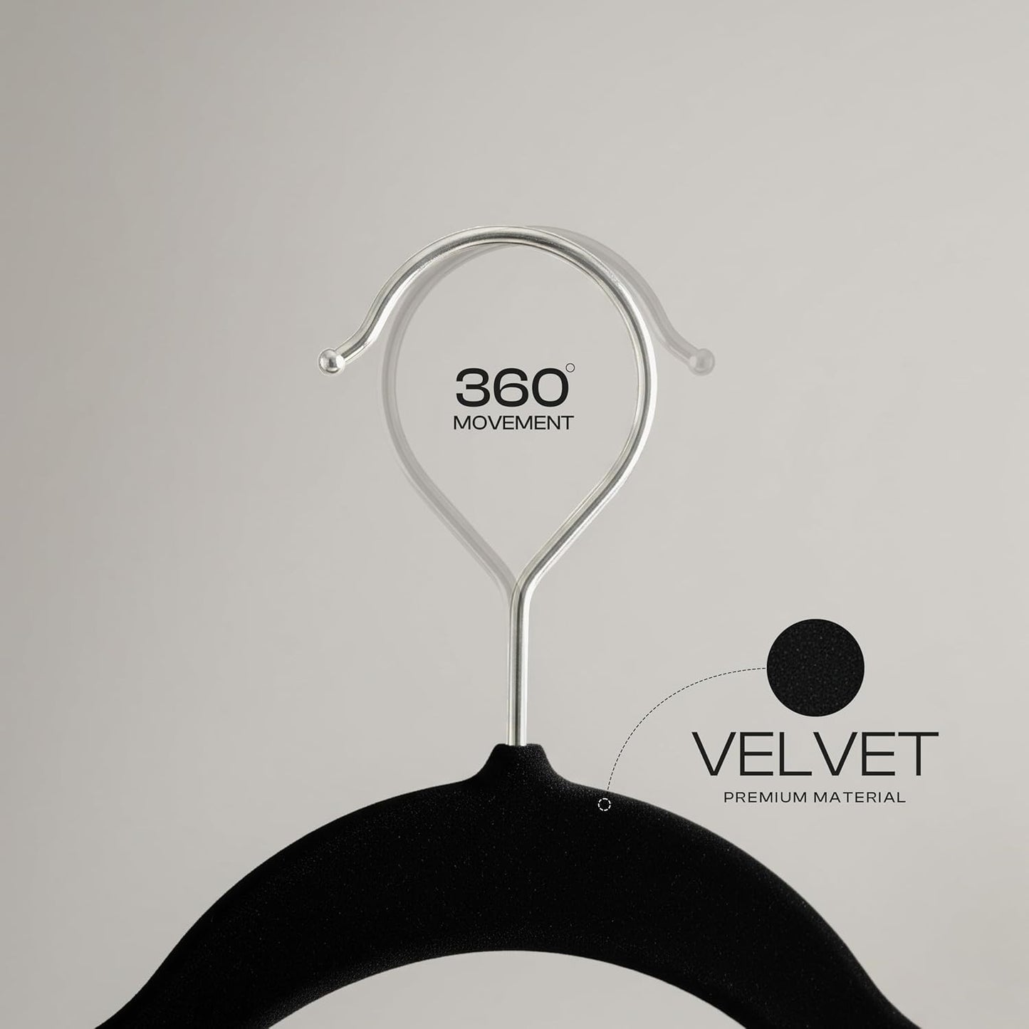 Utopia Home Velvet Hangers - Luxury Non-Slip Slim Coat & Pant Hangers, 100 Pack, 360° Swivel Hook - Black