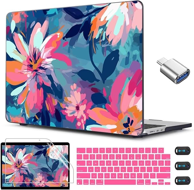 CISSOOK Compatible with MacBook Air 13.6 inch Case 2026 2025 2024 2023 2022 Release M5 M4 M3 M2 Chip A3449 A3240 A3113 A2681, Hard Shell Case Keyboard Cover Screen Protector, Muti-Color Painting