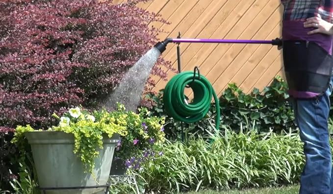Dramm Touch-N-Flow Rain Wand â 16â Long, Blue â Full Watering Flow with Trigger-Style Shut-Off Valve & Lock â High-Flow, Gentle Spray for Gardens, Hanging Baskets & Flowerbeds