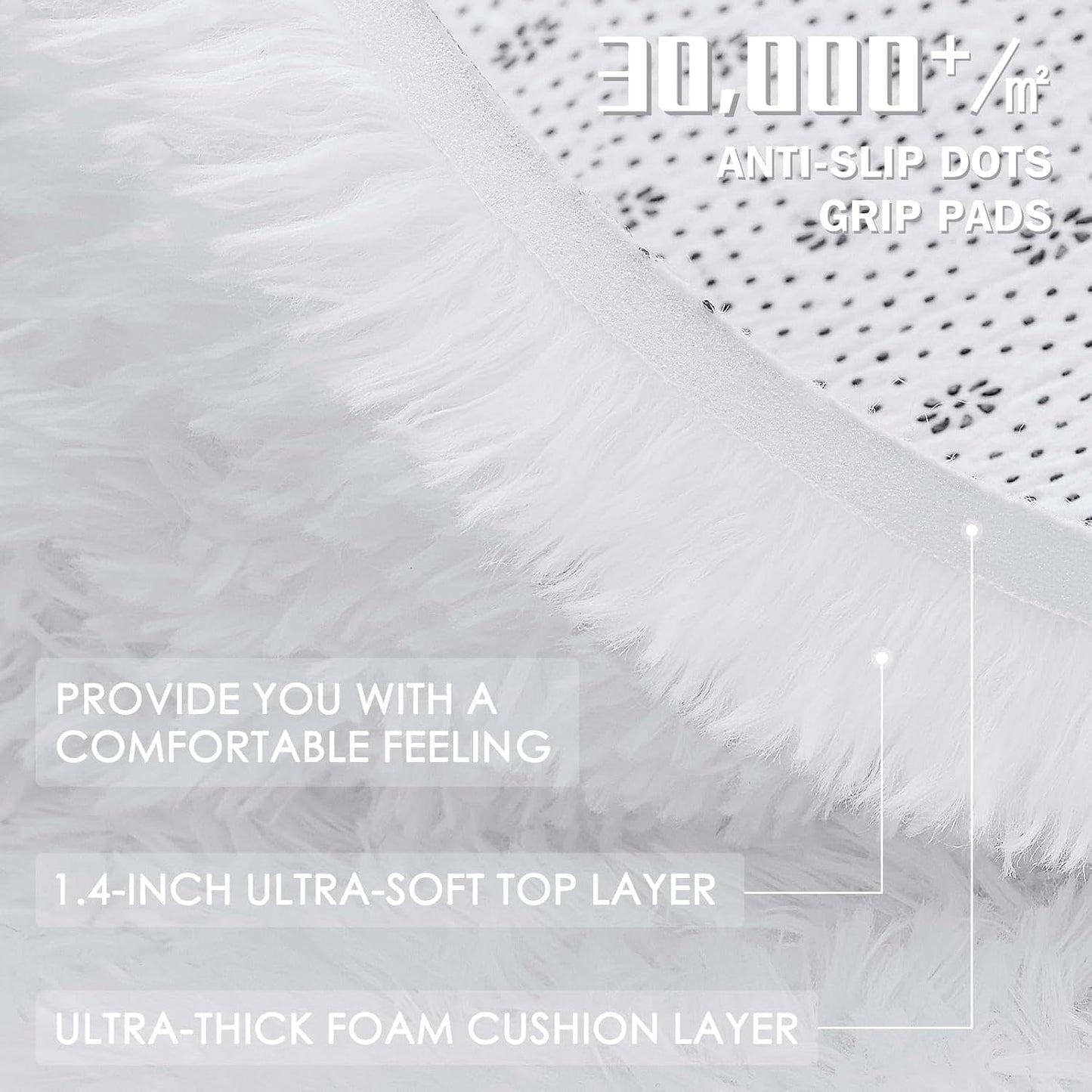 OLANLY Area Rug - Soft Fluffy Shaggy Design | Machine Washable 4x5.9 ft for Living Room & Bedroom
