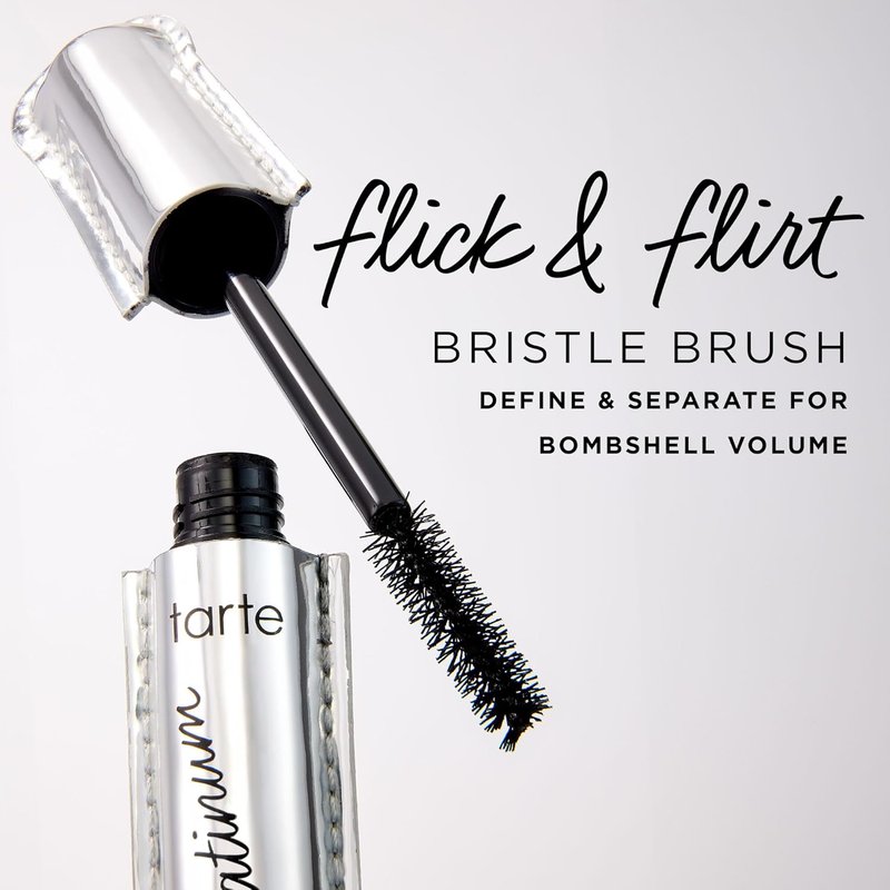 Tarte Lights, Camera, Lashes Platinum Volumizing Mascara - Black Tinted Peptide Lash Serum for Volume & Length, Vegan & Cruelty-Free