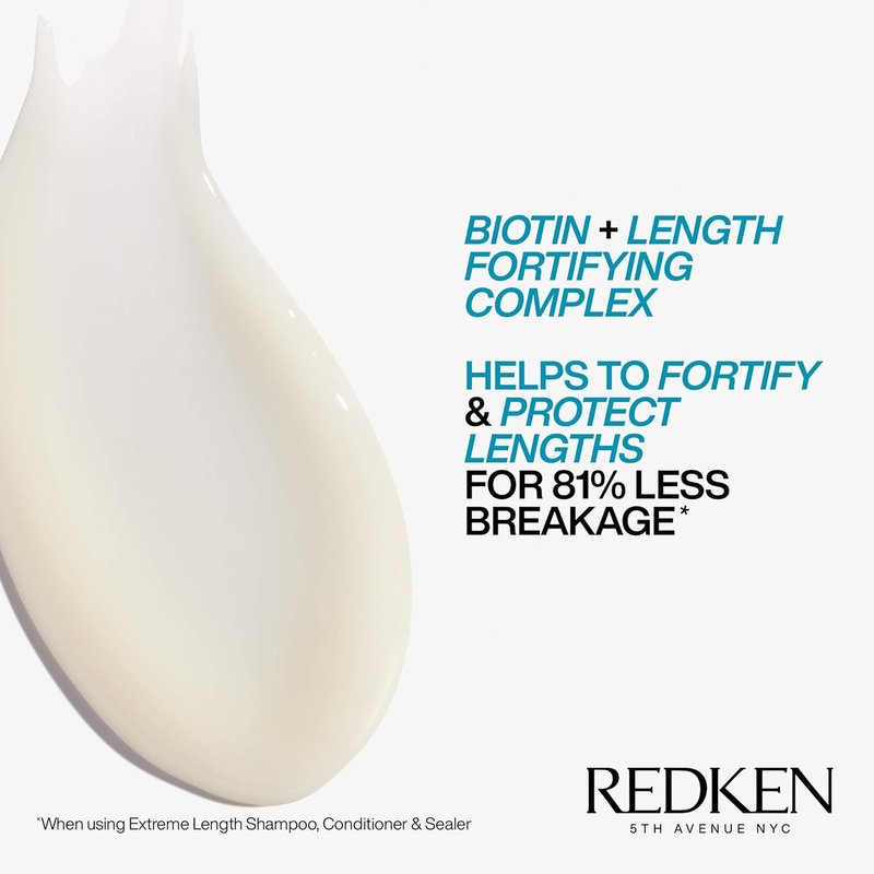 Redken Extreme Length Biotin Shampoo - Promotes Healthy Hair Growth & Strengthens Damaged Hair | 10.1 Fl Oz