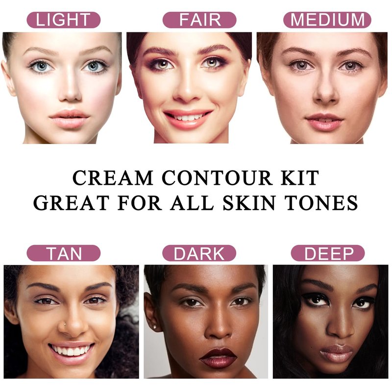 Cream Contour Palette - 8 Colors Vegan Highlighting Makeup Kit | Hypoallergenic & Cruelty-Free