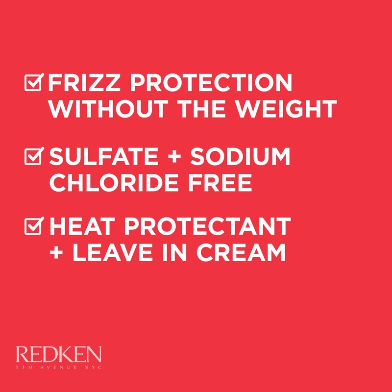 Redken Frizz Dismiss Rebel Tame Heat Protective Leave-In Cream | For Frizzy Hair | Protects Hair Against Frizz | Sulfate Free | 1 Fl Oz