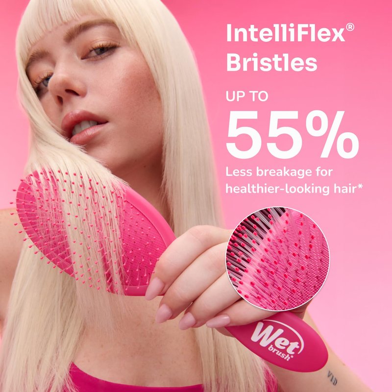Wet Brush Paddle Detangler Hair Brush, Elemental Blue, Ultra-Soft IntelliFlex Bristles with AquaVent Design, Great For Treatment & Mask Application, Women, Men, Wet, Dry and Damaged Hair