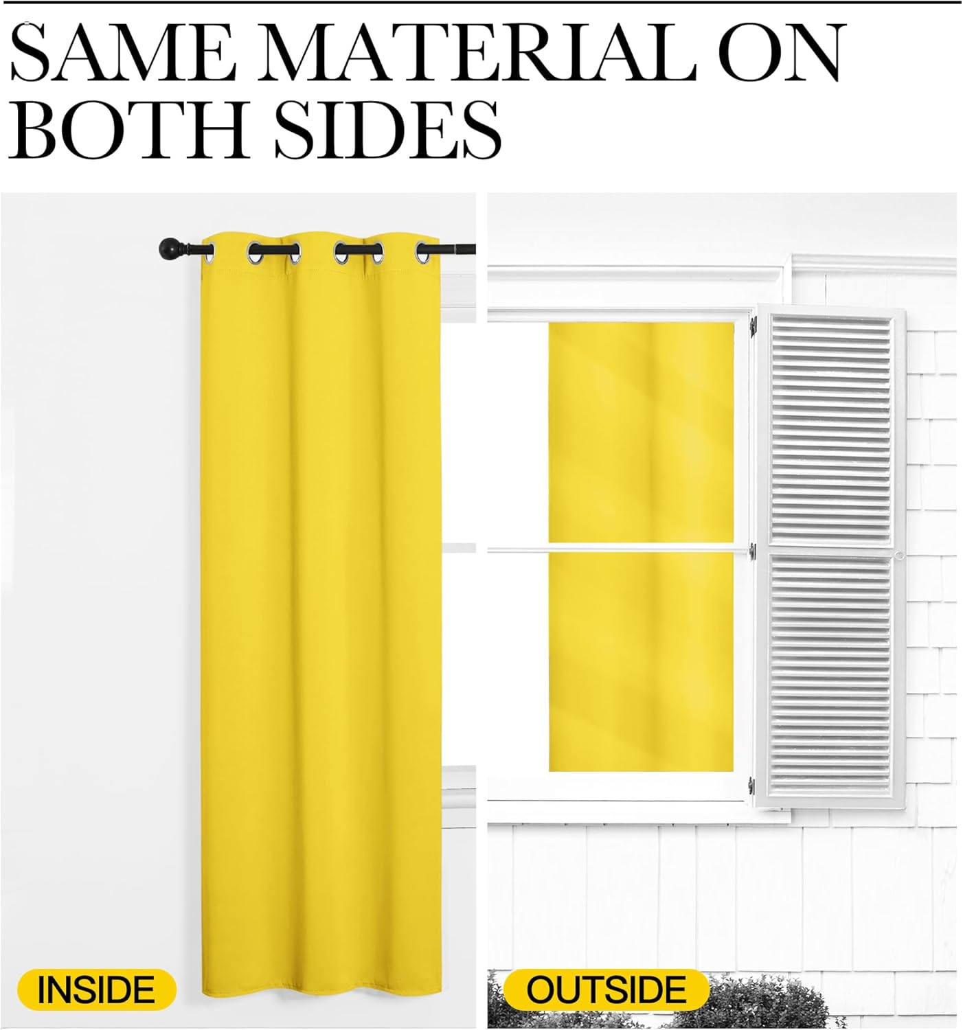 NICETOWN Thermal Insulated Bedroom Curtain Panels - Solid Grommet Drapes, Bright Yellow, 34x45 Inch (1 Pair)