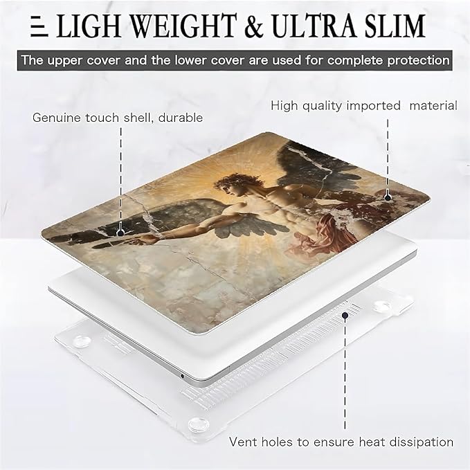 COTAIL Compatible with MacBook Air 13.3 13.6 Inch Case 2022 2021 2020 2019 Plastic Hard Shell Case Cover,13.3 Pro(A1706/A1708/A1989/A2159/A2289/A2338), Greek Fresco Apollo