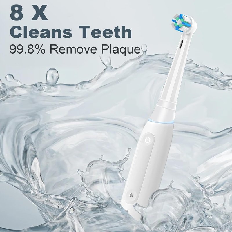 IO Replacement Brush Heads for Oral-B Electric Toothbrush | 12 Pack Compatible with Series 2-10 (Black/White)