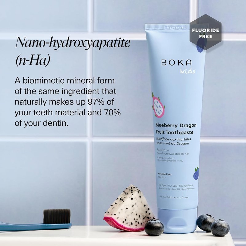 Fluoride Free Nano Hydroxyapatite Toothpaste - Blueberry Dragon Fruit Flavor | 4 oz, 3-Pack