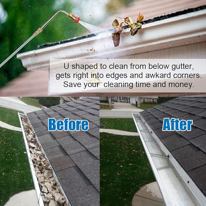Selkie 120inch Stainless Steel Pressure Washer Extension Wand Power Washer Lance with Spray Nozzle Tips,30Â°,90Â°Curved Rod, 1/4ââQuick Connect, Replacement for Anti-Leaked Ring 4000 PSIâ¦