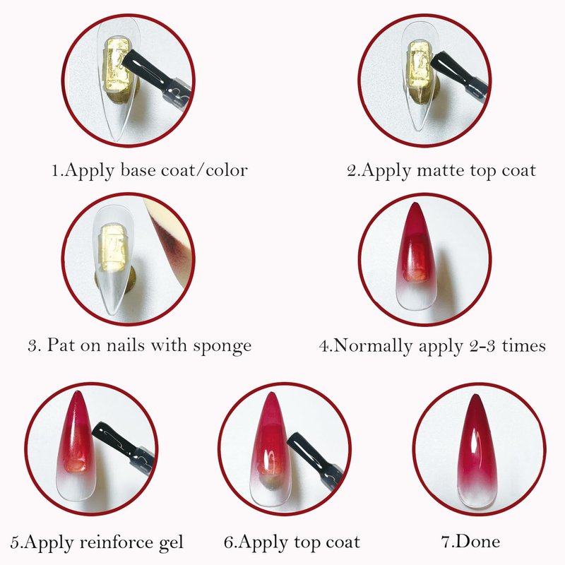 MOEPAK 9 Color Pat Painting Gel Nail Polish Set - Ombre Aura Nail Art Gel Paint for Salon Manicure with Sponges