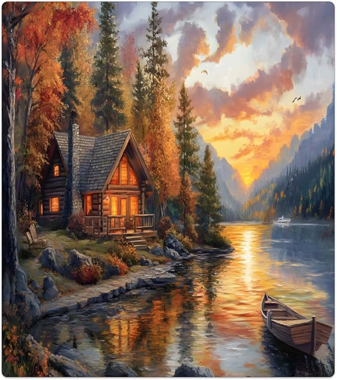 Lake Boat Tree House Dishwasher Magnet Cover for The Front Magnetic Dishwasher Door Covers Dish Washer Sticker Wrap Home Decorative Appliances Panel Decal Kitchen Decor 23" x 26" (Magnetic)