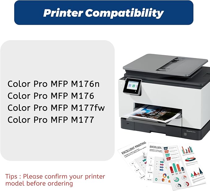 130A Toner Cartridge (with OEM CHIP),Compatible Replacement for HP 130 A CF350A CF351A CF352A CF353A for HP Color Laserjet Pro MFP M177fw M176n M177 M176 Printer,Black Cyan Yellow Magenta,4 Pack