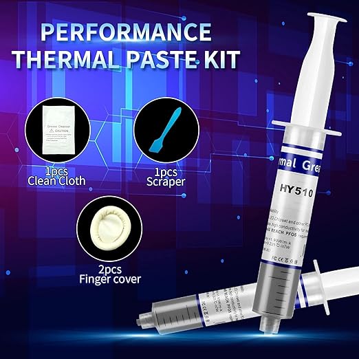 MoneyQiu HY510-50g (25g*2) Thermal Conductivity: >1.93W/m-k CPU Thermal heatsink Paste Silicone Grease Compound Non-Conductive for pc CPU gpu PS4 50 Gram