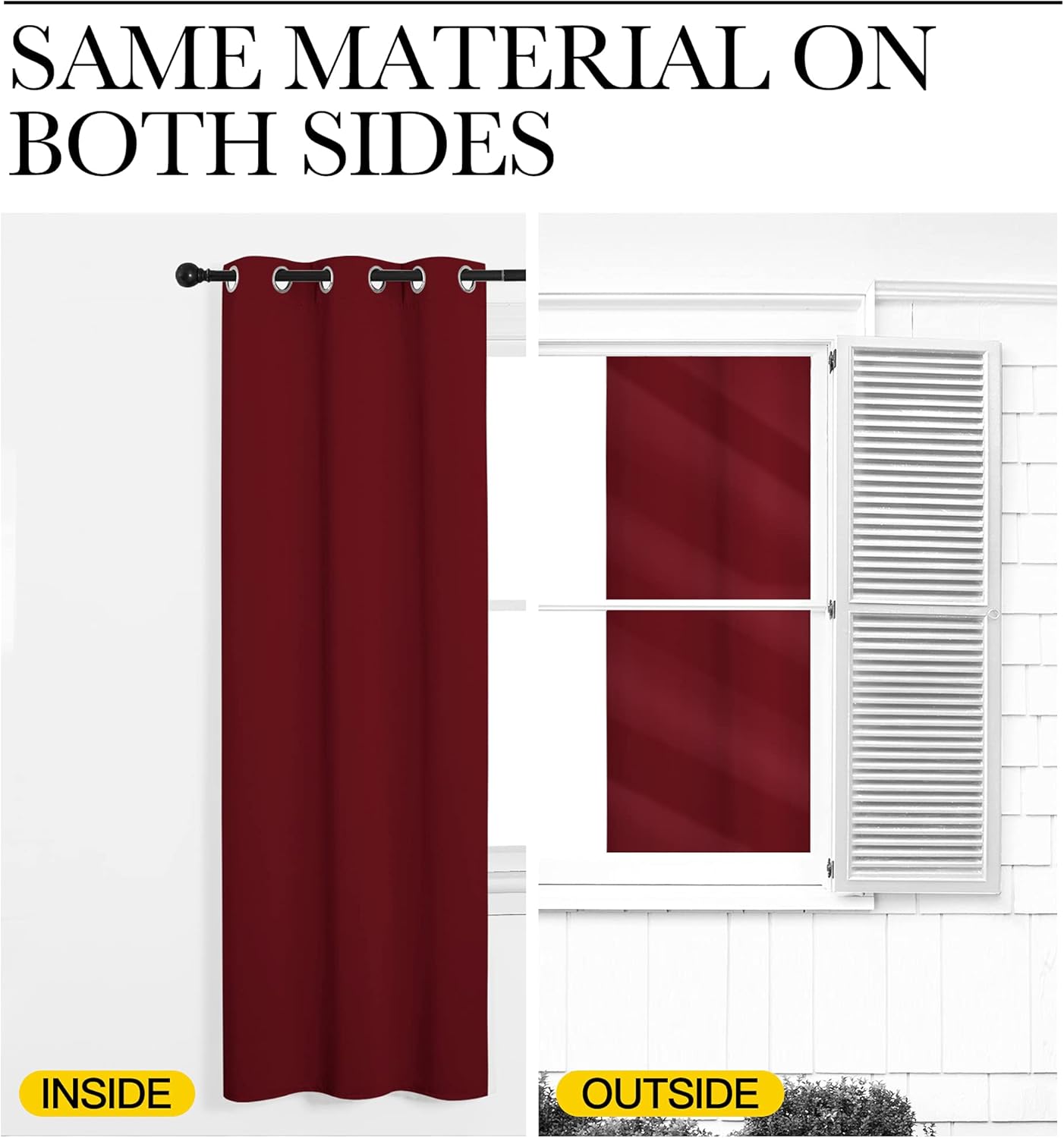 NICETOWN Burgundy Blackout Curtains - Thermal Insulated Grommet Drapes for Living Room | 55 x 86 Inches (1 Pair)