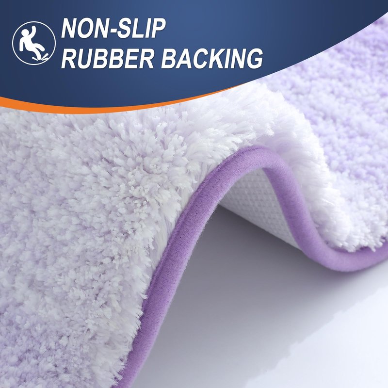 OLANLY Large Bathroom Rugs Mat 54x24, Extra Soft Absorbent Microfiber Bath Rug, Rubber Backing, Quick Dry, Washable Bath Mats for Bathroom Floor, Tub and Shower, Home Decor Accessories, Light Purple