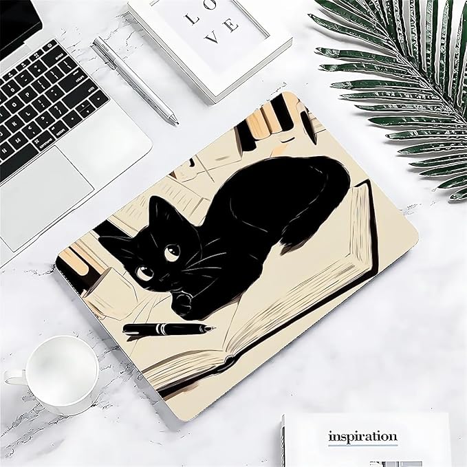 COTAIL Compatible with MacBook Air 13.3 13.6 Inch Case 2022 2021 2020 2019 Plastic Hard Shell Case Cover,13.3 Pro(A1706/A1708/A1989/A2159/A2289/A2338), Black Cat