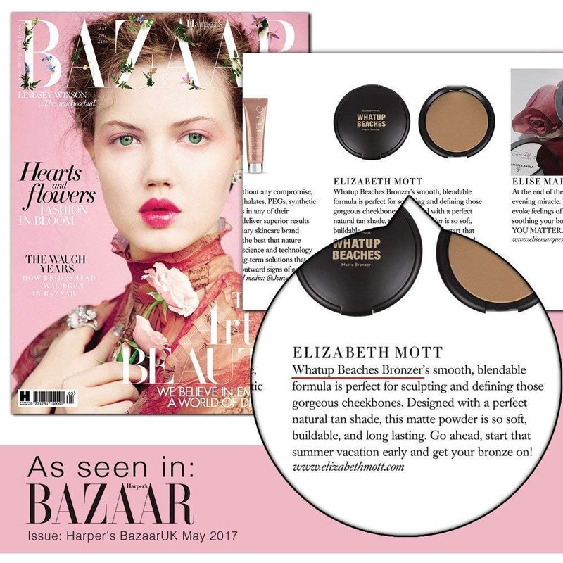 Elizabeth Mott Whatup Beaches Bronzer - Vegan Face Powder for Contouring & Highlighting | Lightweight, Blendable Formula, Luminous Glow, 10g