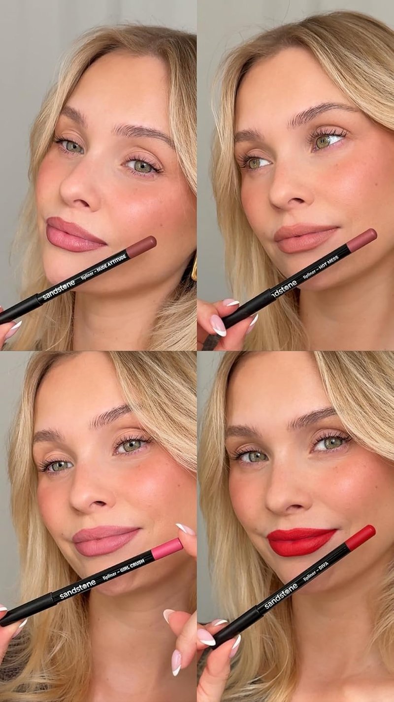 Sandstone Hypoallergenic Lip Liner Pencil | Smooth, Long-Lasting, Vegan Formula – Classic Nude for Sensitive Lips