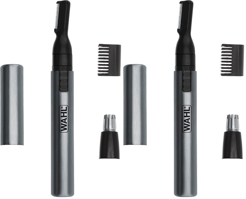 WAHL Micro Groomsman Personal Trimmer, Battery Powered | Rinseable Heads | Interchangeable Heads | For Facial Detailing | Model 05640-600