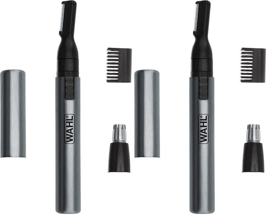 WAHL Micro Groomsman Personal Trimmer, Battery Powered | Rinseable Heads | Interchangeable Heads | For Facial Detailing | Model 05640-600
