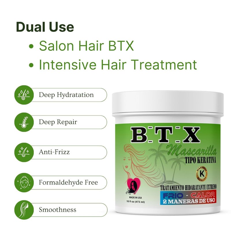 Kachita Spell BTX Hair Treatment - Deep Conditioning Keratin Mask for Dry, Frizzy Hair | 16 fl oz, Formaldehyde-Free