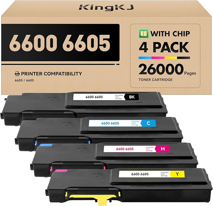 KingKJ 6600 6605 Toner Cartridge Set 4-Pack
