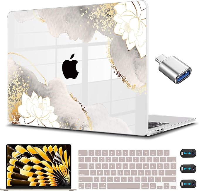 CISSOOK Compatible with MacBook Pro 14 inch Case 2026-2021 Release Model: M5 A3434 M4 A3112 A3185 A3401 M3 A2992 A2918 M2 A2779 A2442 M1 Pro/Max, Lotus Hard Shell Case for MacBook Pro 14
