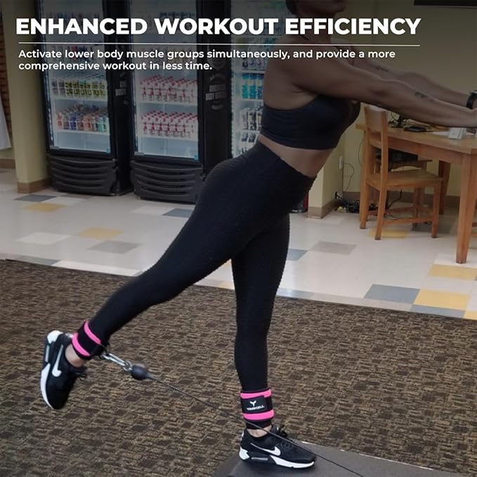 YAGHZU Ankle Straps for Cable Machines Women, Glute Kickback Cable Machine Attachments, Gym Ankle Cuffs, Wrist Cuffs for Workout, Leg Training Accessory, Fitness Gear for Home or Gym