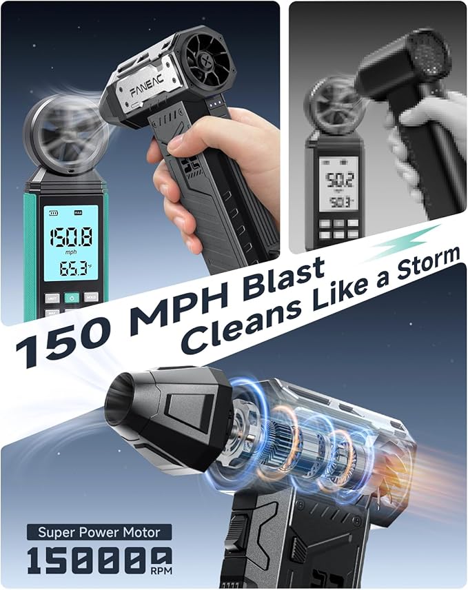 FANEAC Compressed Air Duster | w/ 2 Battey Pack | 2-yr Warranty