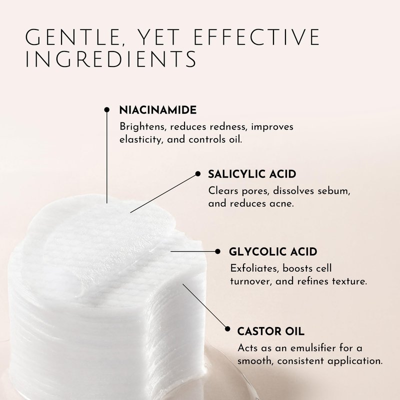 Monopoli Skin Exfoliating Pads | Gentle Yet Effective Physical Exfoliation | Dual-Sided for Smoothing and Soothing | Essential for Daily Skincare Routines | Single 50pcs/jar