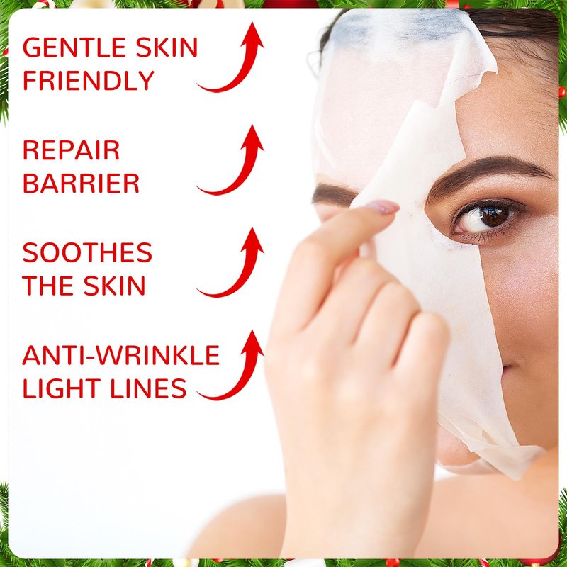 Dansib 48 Pcs Christmas Lip Balm and Facial Masks Gifts Bulk Christmas Stocking Stuffers Lip Balms Favors Skincare Spa Face Sheet Masks Skincare Set Winter Holiday Gifts Supplies for Women Spa Party